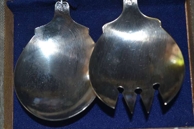 Vintage RODD 2 Piece Silver Plate  Salad Serving Set