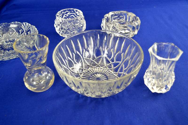 Assorted Vintage Cut Glass items  7 Pieces