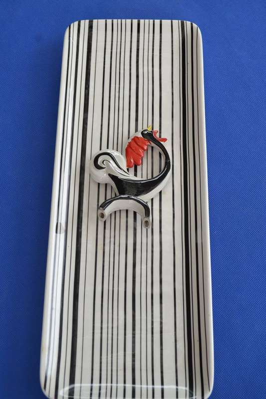 Park Avenue Porcelain Sandwich Platter and Porcelain Rooster