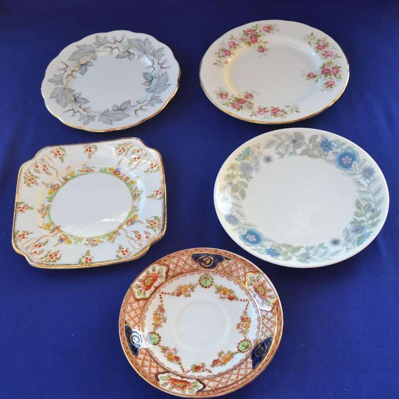Royal Albert and other Vintage English Porcelain Plates and Saucer - 5 Pieces