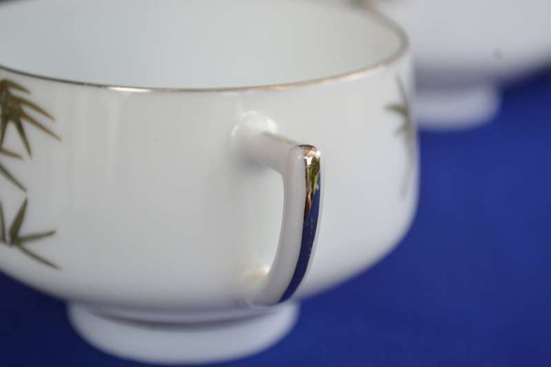 Koshida Japan Vintage Hand Painted Tennis Tea Set  with Geisha Lithophane Image in Cup - 11 Pieces