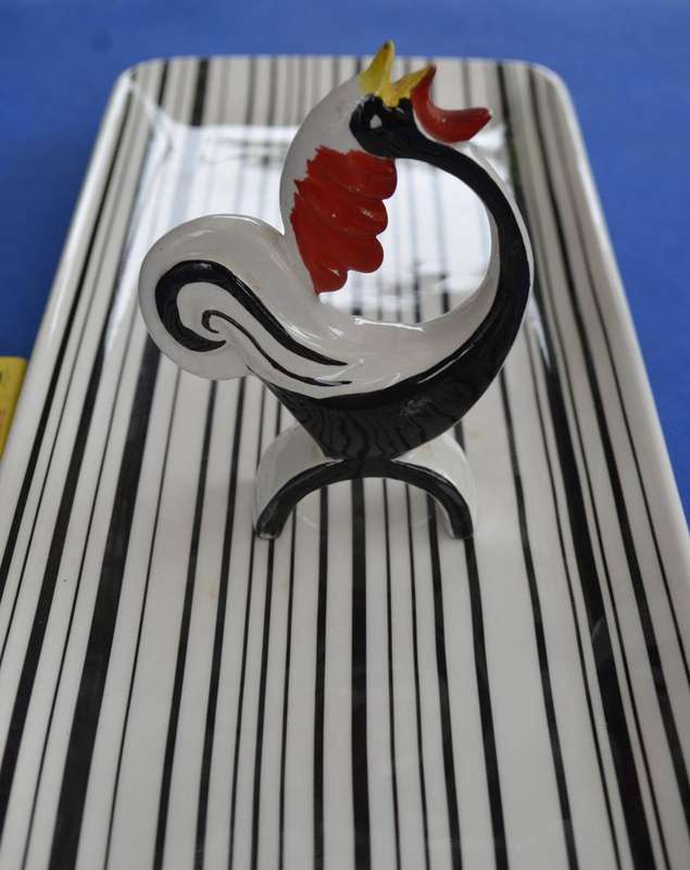Park Avenue Porcelain Sandwich Platter and Porcelain Rooster