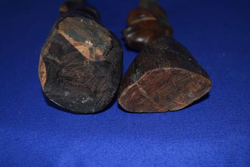 Carved Wooden African busts
