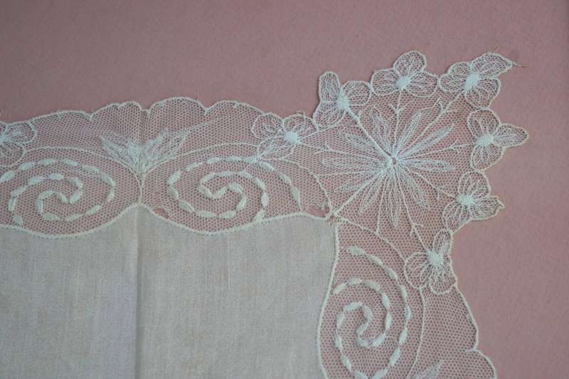 Framed Vintage Lace Handkerchief