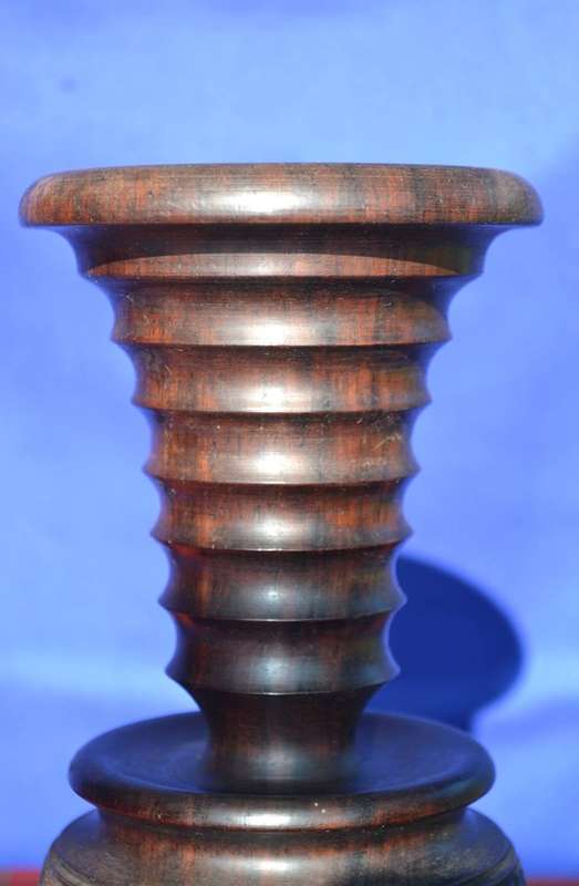 African Hard Wood Carved Vase- Elephant Design