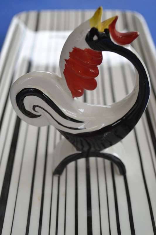 Park Avenue Porcelain Sandwich Platter and Porcelain Rooster