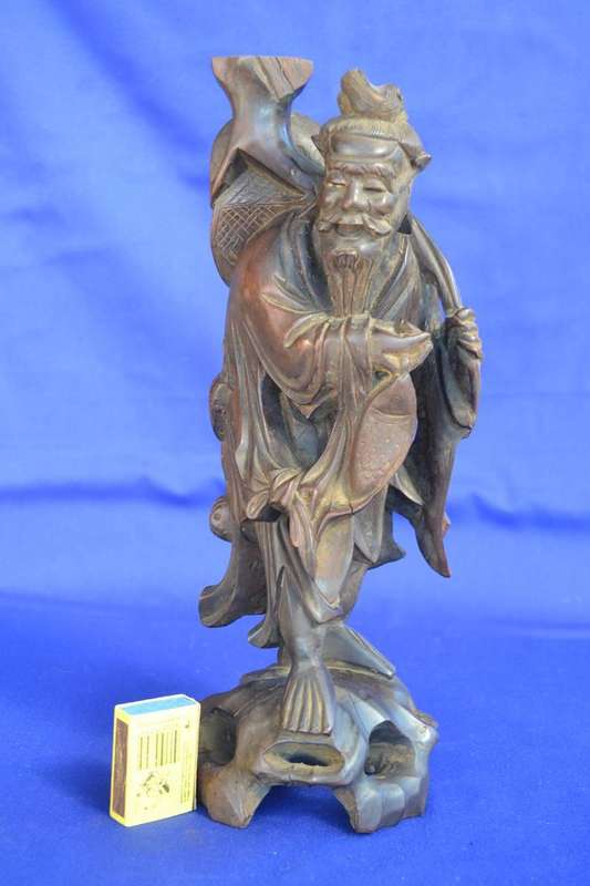 Chinese Hand Carved Wooden Statue - Vintage
