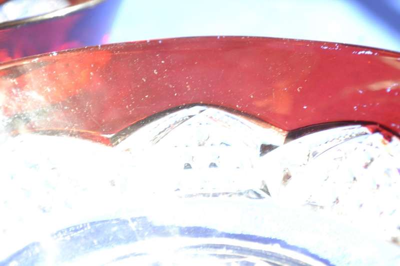 EAPG Antique Ruby Stain Pressed Glass Bowls x 2