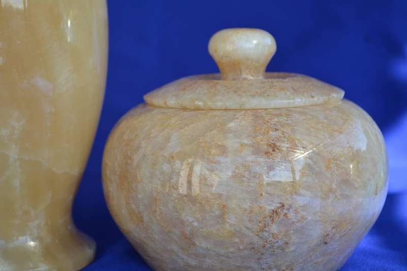 Vintage Three Piece Onyx Jar Set