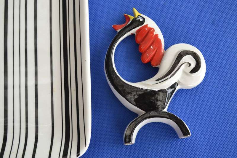 Park Avenue Porcelain Sandwich Platter and Porcelain Rooster