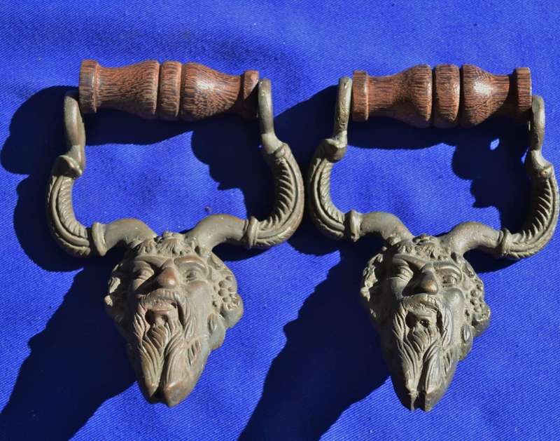 Pair of Vintage  Cast Metal Drawer Pulls / Handles