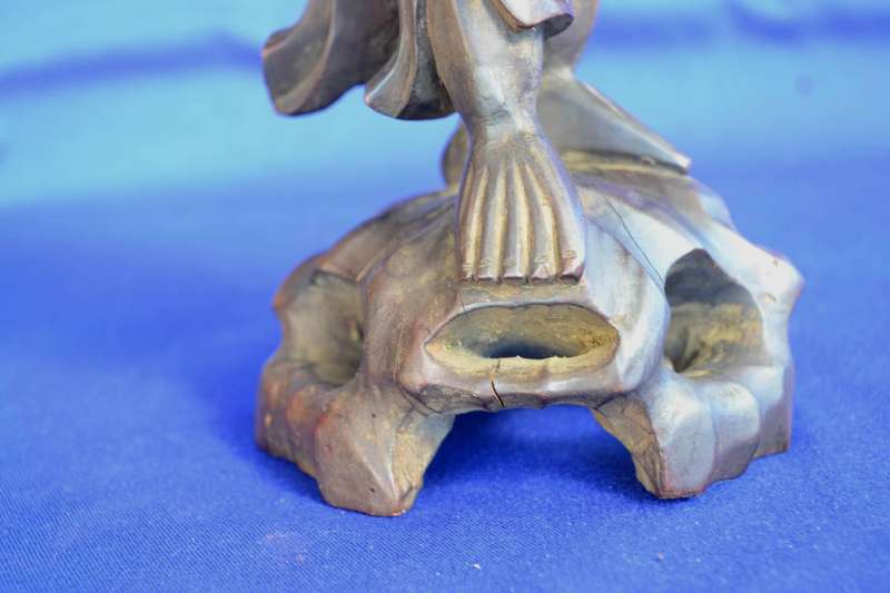 Chinese Hand Carved Wooden Statue - Vintage