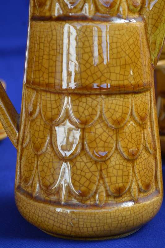 Retro Fish Scale Design Coffee Set c1970 - Japan - 12 Pieces