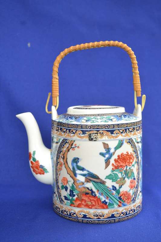 True Vintage Imperial Imari Tea Pot with Bamboo Handle