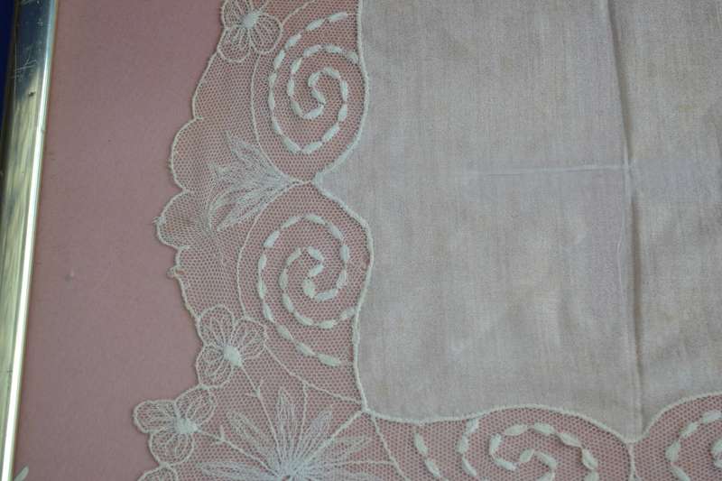 Framed Vintage Lace Handkerchief