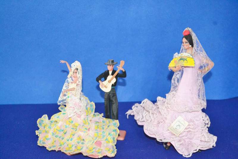 Vintage Marin Chichana Flamenco Dancer Dolls x 3 c1970's