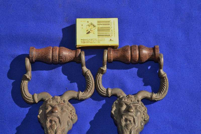 Pair of Vintage  Cast Metal Drawer Pulls / Handles