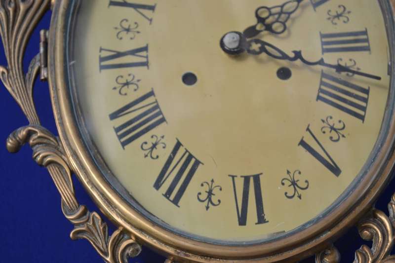 Vintage Ornate "Walt" Brass Wall Clock