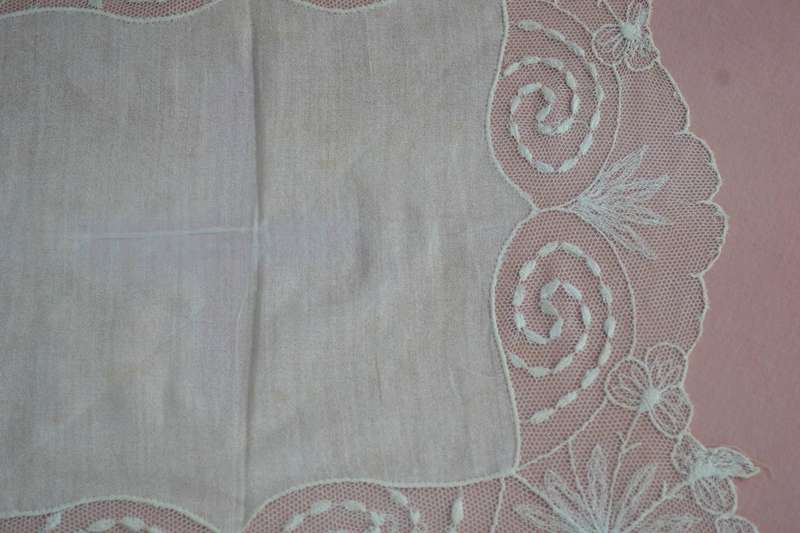 Framed Vintage Lace Handkerchief