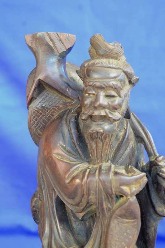 Chinese Hand Carved Wooden Statue - Vintage