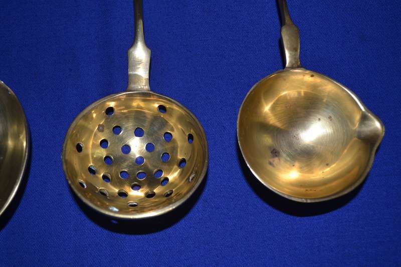 Vintage Brass Utensil Set with Hanger