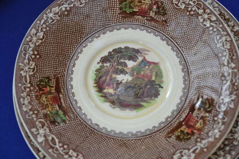 Antique Royal Staffordshire Pottery - Jenny Lind Tea for Two set - 9 Pieces
