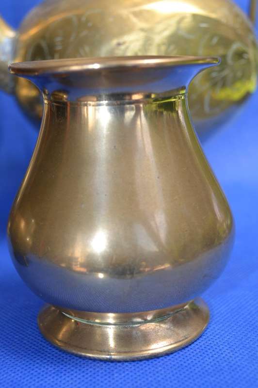 Vintage Brass Coffee Pots x 2 - Brass Potjie Pot - Brass Vase