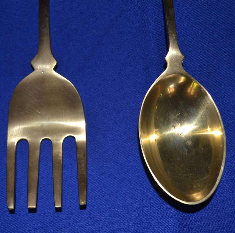 Vintage Brass Utensil Set with Hanger