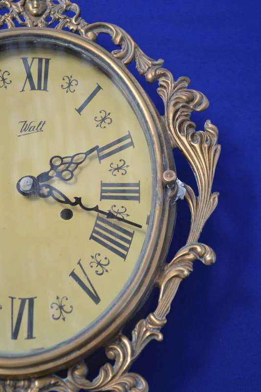 Vintage Ornate "Walt" Brass Wall Clock