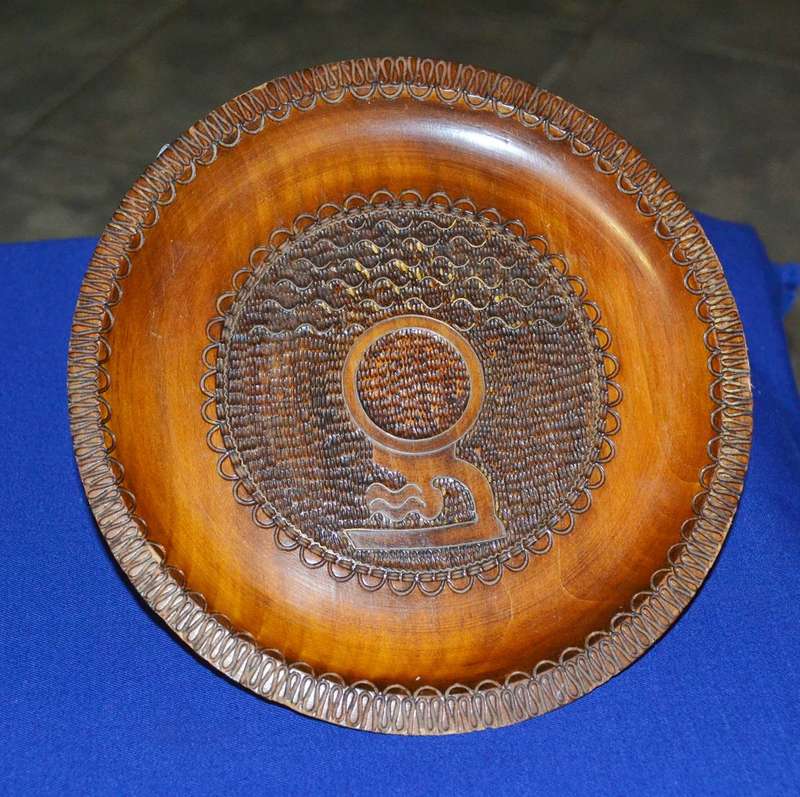 Vintage Wooden Polish Folk Art Plate