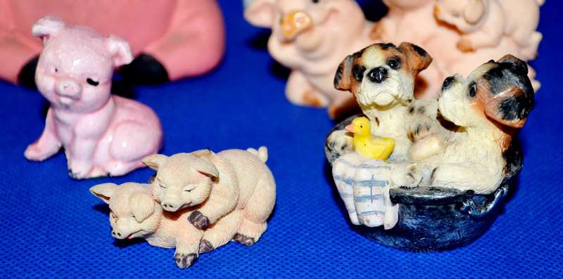 Assorted Small Ornaments - Pigs and Other Animals