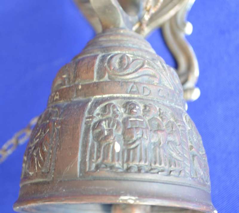 Antique Brass Monastery Door Bell - Wall Hanging with Pull Chain