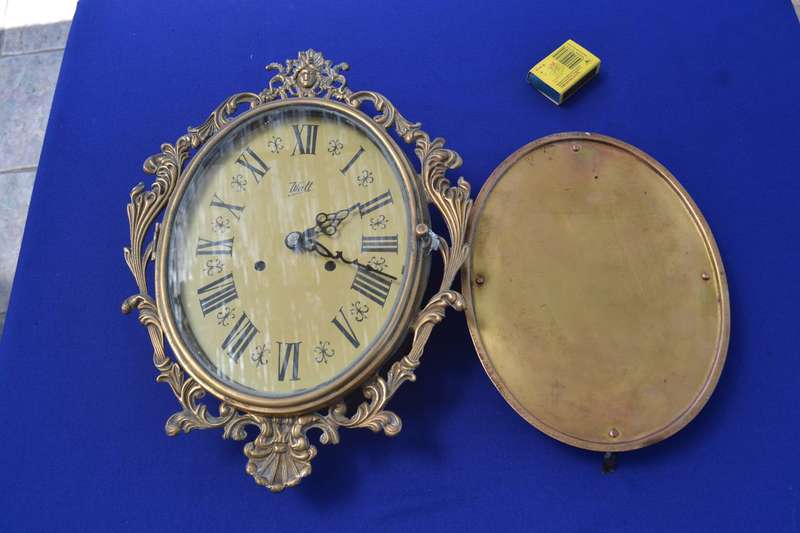 Vintage Ornate "Walt" Brass Wall Clock