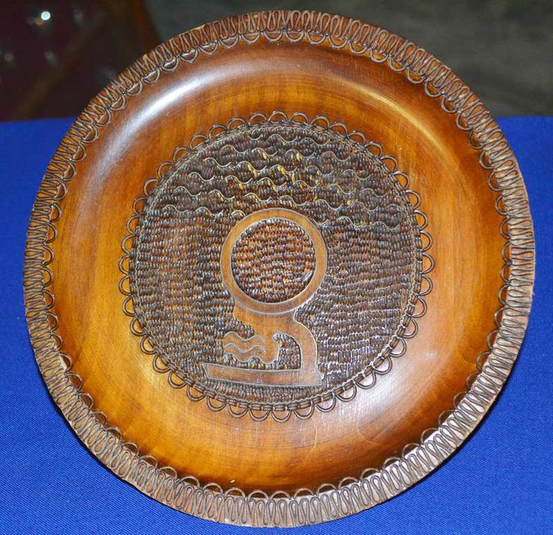 Vintage Wooden Polish Folk Art Plate