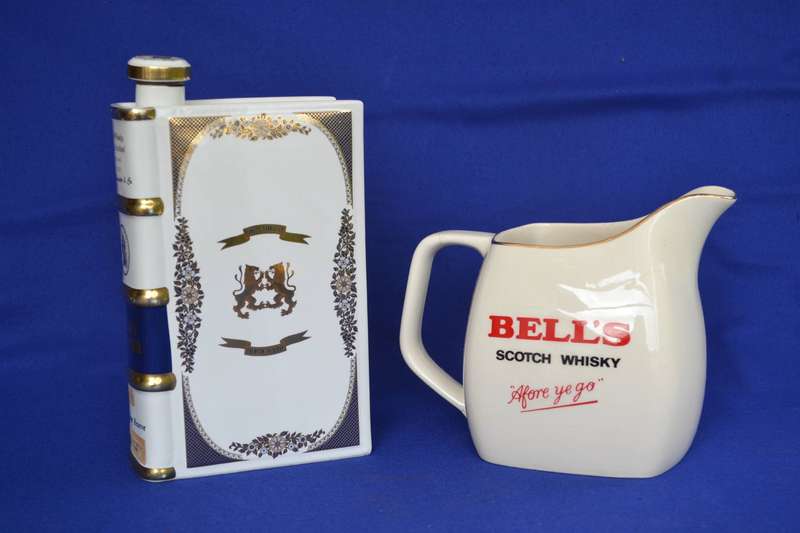 Hanky Banister Whisky book Decanter and Wade Bells Water Jug