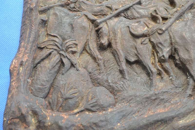 Vintage Syroco  Wood Plaque :Voortrekker Scene" By Victor Ivanhoff
