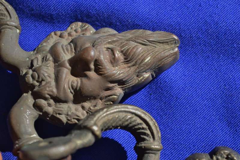 Pair of Vintage  Cast Metal Drawer Pulls / Handles