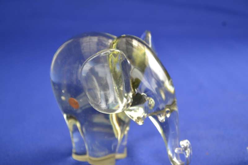 Large Ngwenya Glass Elephant Plus Miniature Elephant