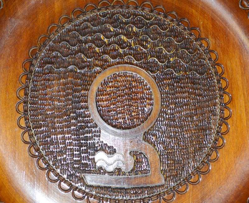Vintage Wooden Polish Folk Art Plate