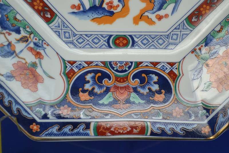 Large Vintage Genuine Imperial Imari Octagonal Plate