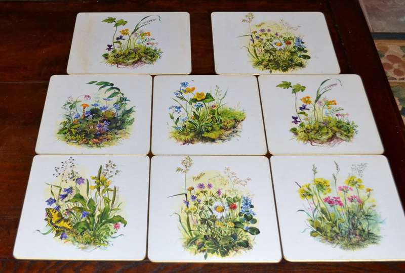 Vintage Boxed Set of 8 Sheraton Table / Place Mats Country Flowers