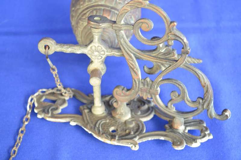 Antique Brass Monastery Door Bell - Wall Hanging with Pull Chain