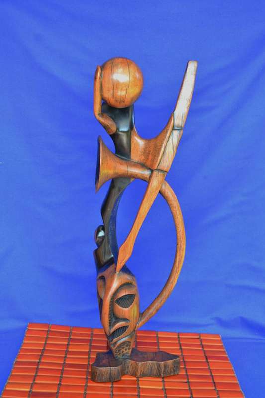 Ethnic Abstract Wooden Sculpture