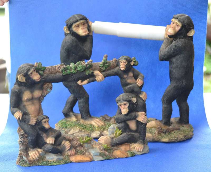 Vintage Quirky Chimpanzee Toilet Roll Holder and Picture Frame