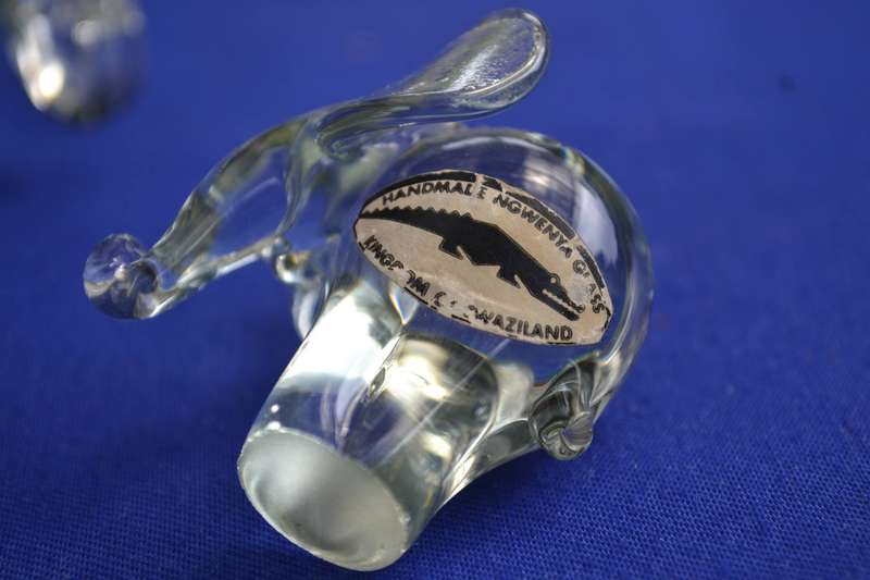 Large Ngwenya Glass Elephant Plus Miniature Elephant