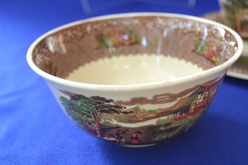 Antique Royal Staffordshire Pottery - Jenny Lind Tea for Two set - 9 Pieces