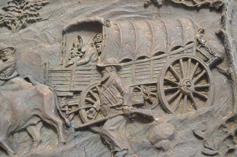 Vintage Syroco  Wood Plaque :Voortrekker Scene" By Victor Ivanhoff