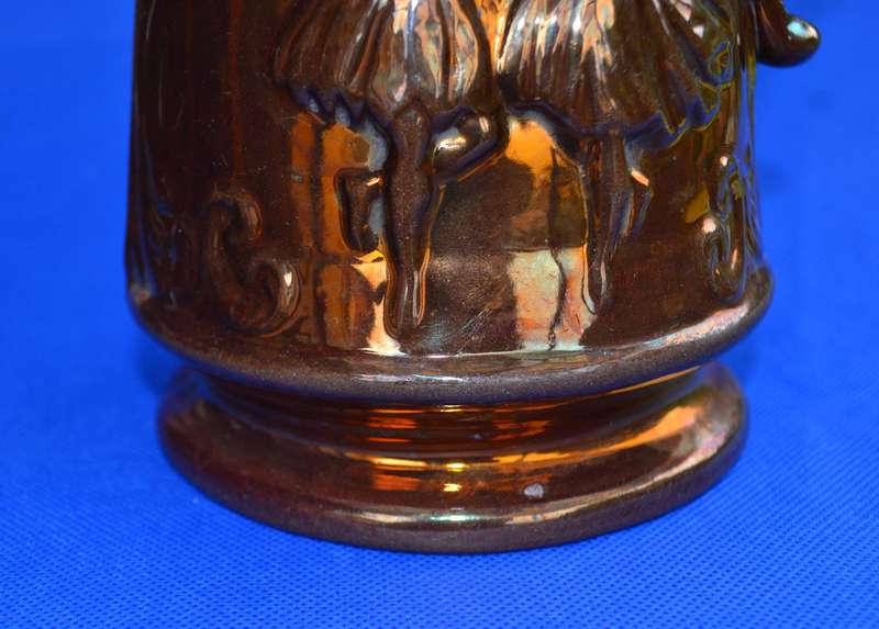 Antique Victorian  Copper Lustre "Dancing Ladies" Jug c1875