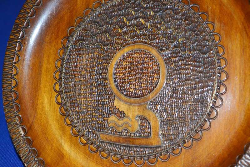 Vintage Wooden Polish Folk Art Plate