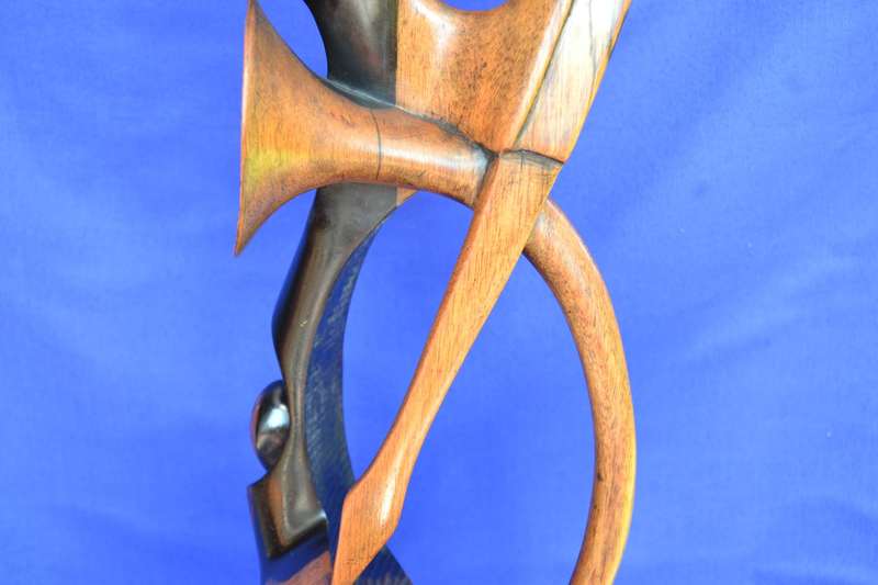Ethnic Abstract Wooden Sculpture
